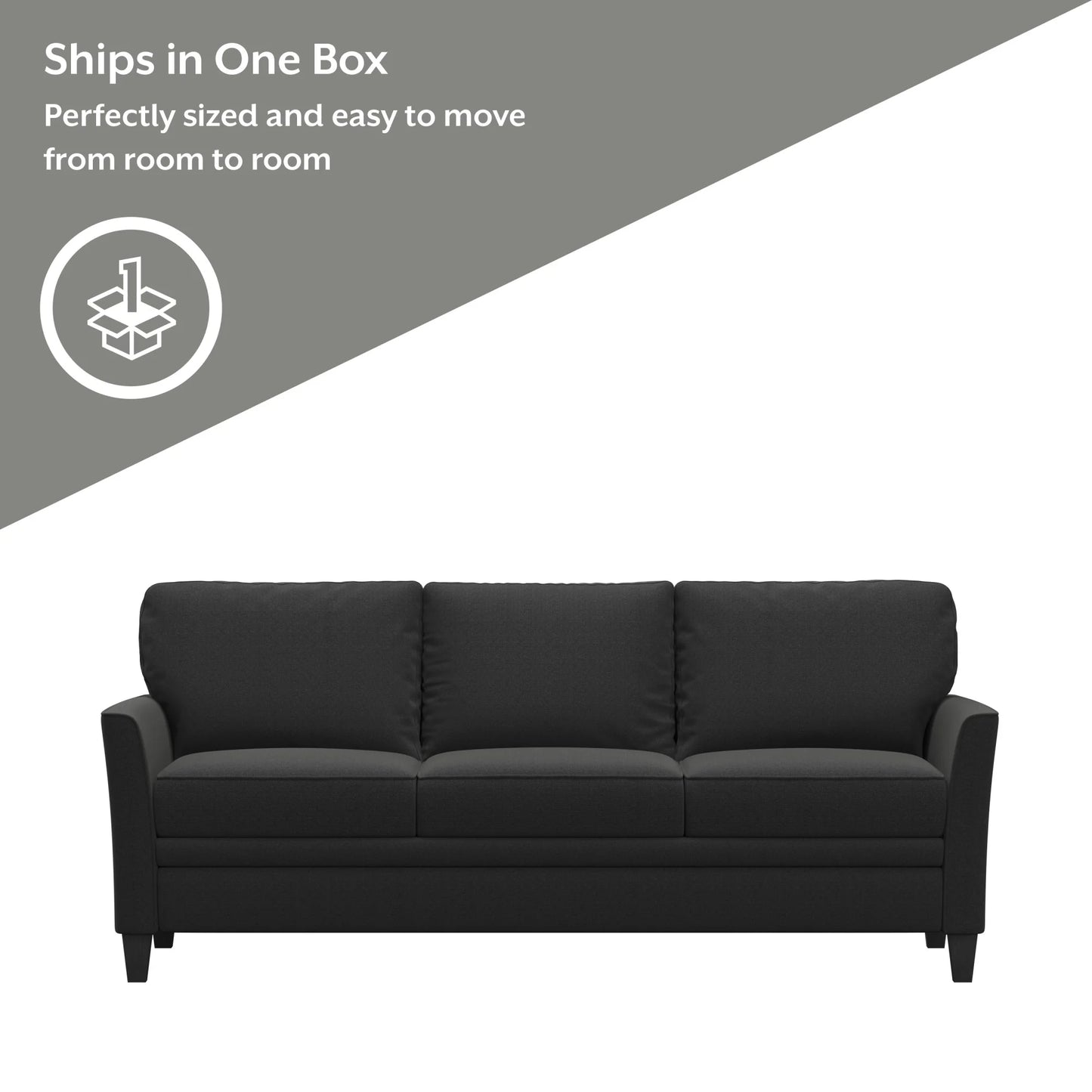 Auden 81" 3 Seat Classic Modern Sofa, Gray