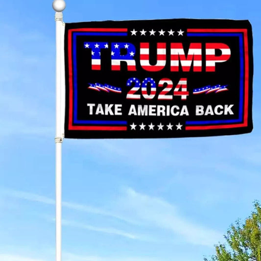 Double Stitched Trump 2024 Flag Take America Back 3X5 Foot Indoor Outdoor Banner