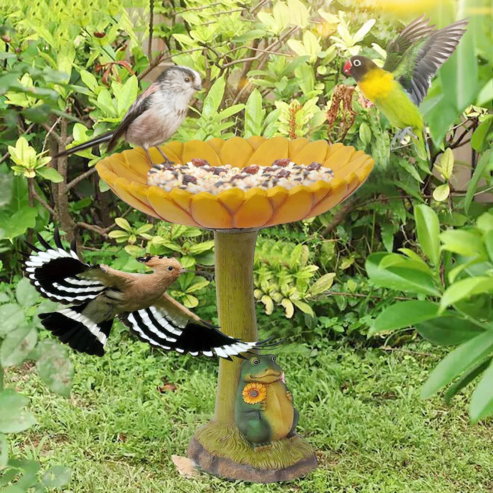 Clearance!  Bird Bath Bowl for Garden, Yard and Patio Decor, Multi-Purpose Bird Baths Tray Outdoors Standing Handmade Resin Wild Bird Feeders Resin Animal Ornaments