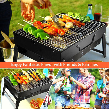 Barbecue Grill, Charcoal Grill Folding Portable Lightweight Barbecue Grill Tools for Outdoor Grilling Cooking Camping Hiking Picnics Tailgating Backpacking Party