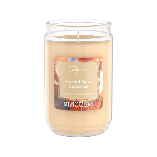 Frosted Spice Cupcakes Scented Single-Wick Glass Jar Candle, 20Oz